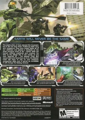 Halo 2 (USA) box cover back